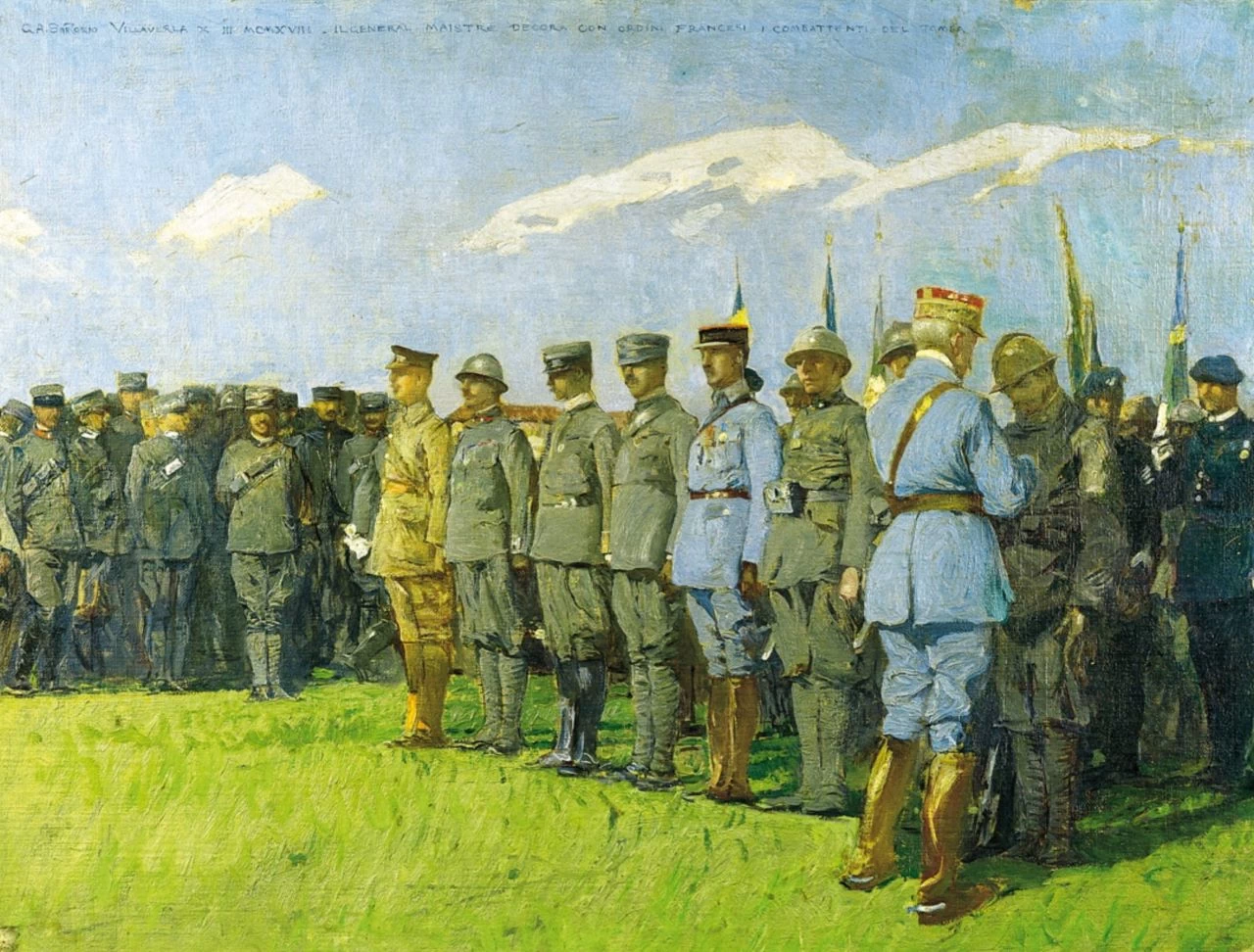 Il Generale Maistre decora con ordini francesi - Fondo G.A. Sartorio. Palazzo della Farnesina, Roma